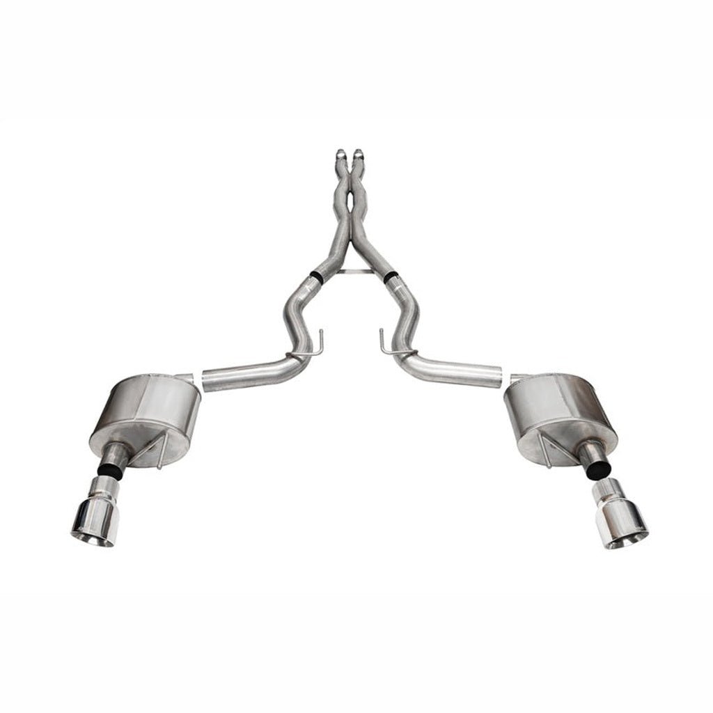 CORSA Xtreme 3.0in Cat-Back Exhaust Dual Rear Exit - 4.5in Pro Series Tips | 2024-2025 Ford Mustang - Stateside Performance - Catback - CORSA Performance - CORSA Xtreme 3.0in Cat-Back Exhaust Dual Rear Exit - 4.5in Pro Series Tips | 2024-2025 Ford Mustang