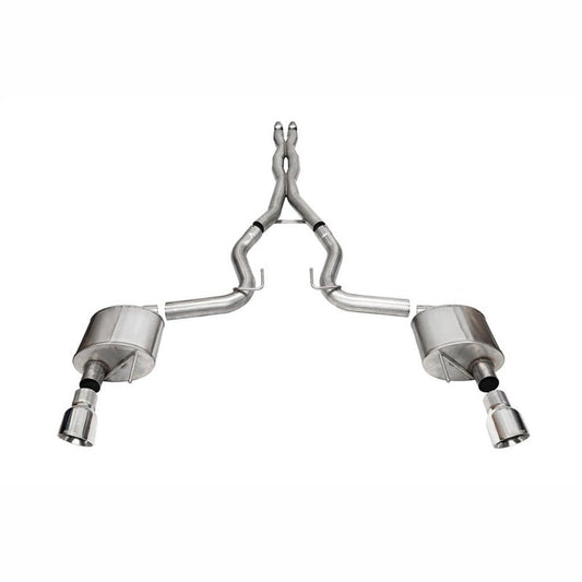 CORSA Xtreme 3.0in Cat-Back Exhaust Dual Rear Exit - 4.5in Pro Series Tips | 2024-2025 Ford Mustang - Stateside Performance - Catback - CORSA Performance - CORSA Xtreme 3.0in Cat-Back Exhaust Dual Rear Exit - 4.5in Pro Series Tips | 2024-2025 Ford Mustang