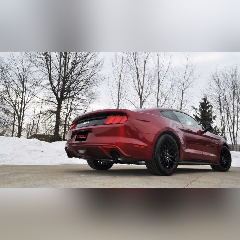 CORSA Xtreme 3in Cat - Back Exhaust - Black 4.5in Tips | 2015 - 2017 Ford Mustang - Stateside Performance - Catback - CORSA Performance - CORSA Xtreme 3in Cat - Back Exhaust - Black 4.5in Tips | 2015 - 2017 Ford Mustang