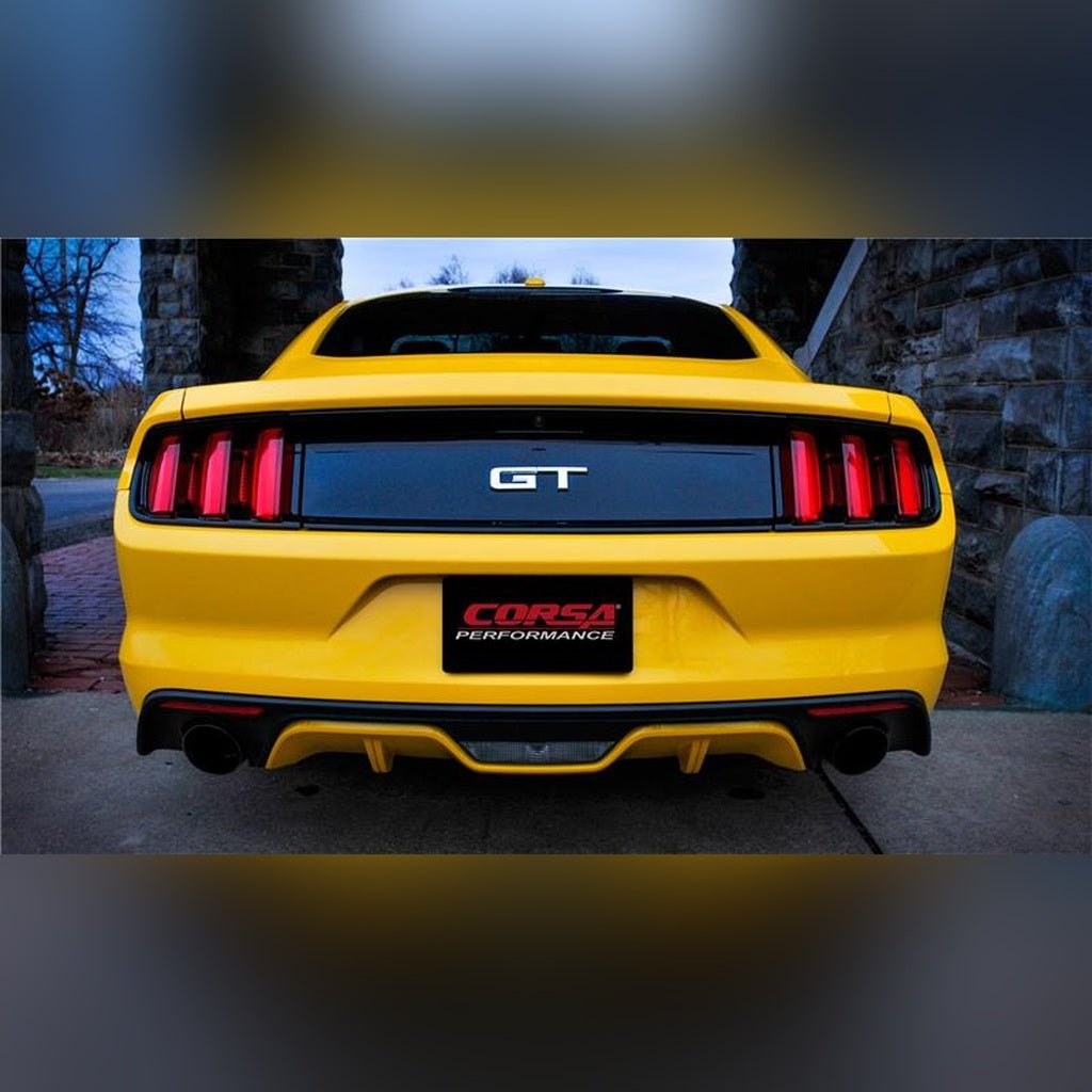CORSA Xtreme 3in Cat - Back Exhaust - Black 4.5in Tips | 2015 - 2017 Ford Mustang - Stateside Performance - Catback - CORSA Performance - CORSA Xtreme 3in Cat - Back Exhaust - Black 4.5in Tips | 2015 - 2017 Ford Mustang