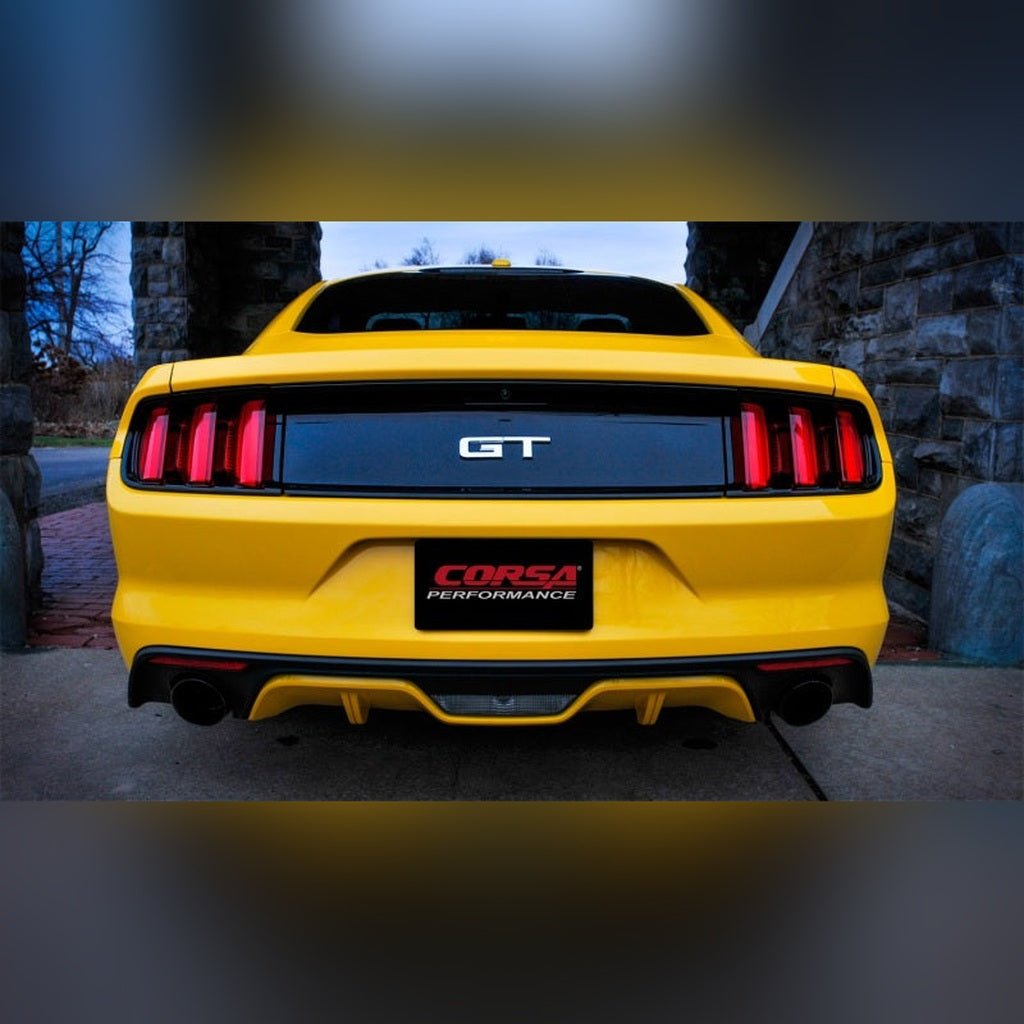 CORSA Xtreme 3in Cat - Back Exhaust - Black 4.5in Tips | 2015 - 2017 Ford Mustang - Stateside Performance - Catback - CORSA Performance - CORSA Xtreme 3in Cat - Back Exhaust - Black 4.5in Tips | 2015 - 2017 Ford Mustang