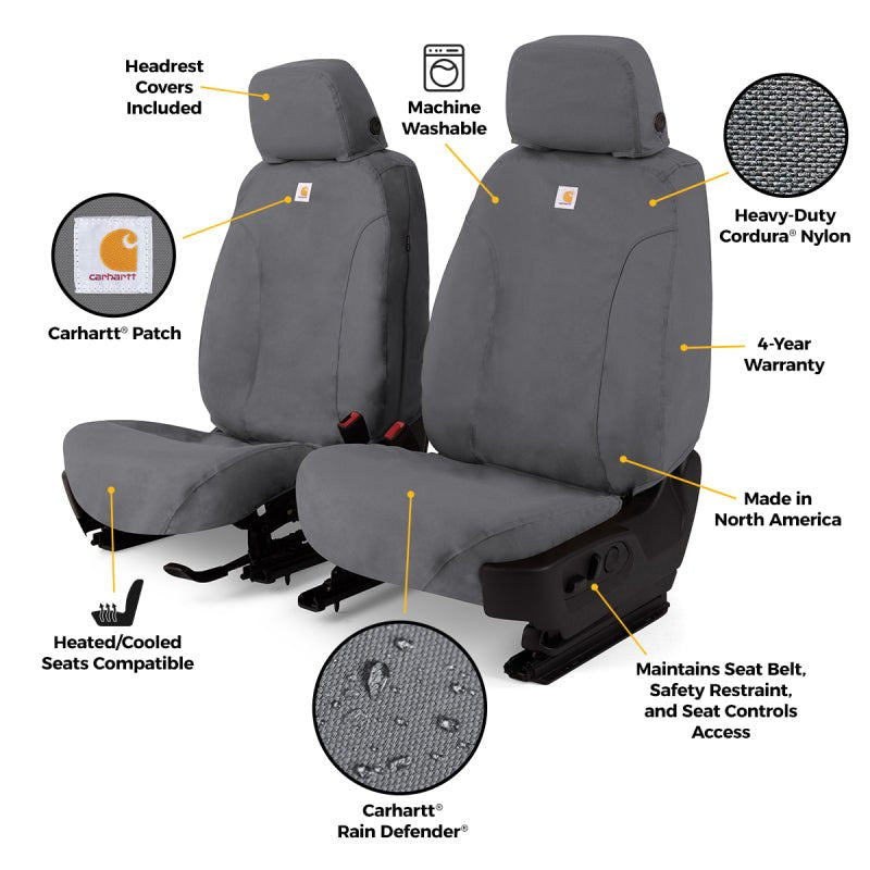 Covercraft Carhartt Super Dux SeatSaver Custom Seat Cover - Second Row, Gravel | 2019-2020 Ford F150 - Stateside Performance - Seat Covers - Covercraft - Covercraft Carhartt Super Dux SeatSaver Custom Seat Cover - Second Row, Gravel | 2019-2020 Ford F150