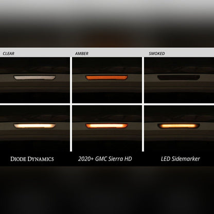 Diode Dynamics LED Sequential Sidemarkers - Smoked | 2020 - 2023 GMC Sierra 2500HD - Stateside Performance - Light Accessories and Wiring - Diode Dynamics - Diode Dynamics LED Sequential Sidemarkers - Smoked | 2020 - 2023 GMC Sierra 2500HD