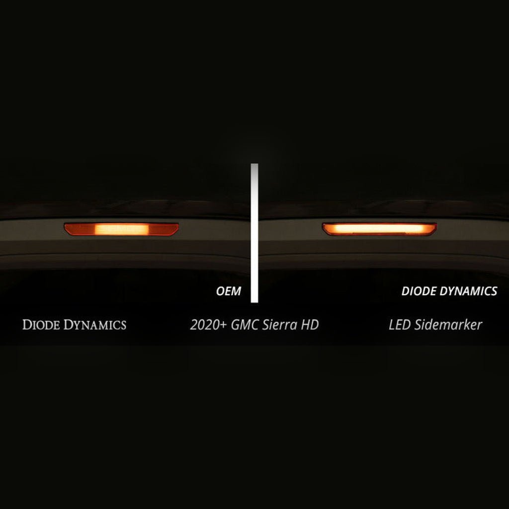 Diode Dynamics LED Sequential Sidemarkers - Smoked | 2020 - 2023 GMC Sierra 2500HD - Stateside Performance - Light Accessories and Wiring - Diode Dynamics - Diode Dynamics LED Sequential Sidemarkers - Smoked | 2020 - 2023 GMC Sierra 2500HD