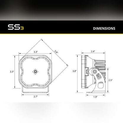 Diode Dynamics SS3 LED Ditch Light Kit - White Combo | 2022-2025 Ford Bronco Raptor - Stateside Performance - Light Bars & Cubes - Diode Dynamics - Diode Dynamics SS3 LED Ditch Light Kit - White Combo | 2022-2025 Ford Bronco Raptor