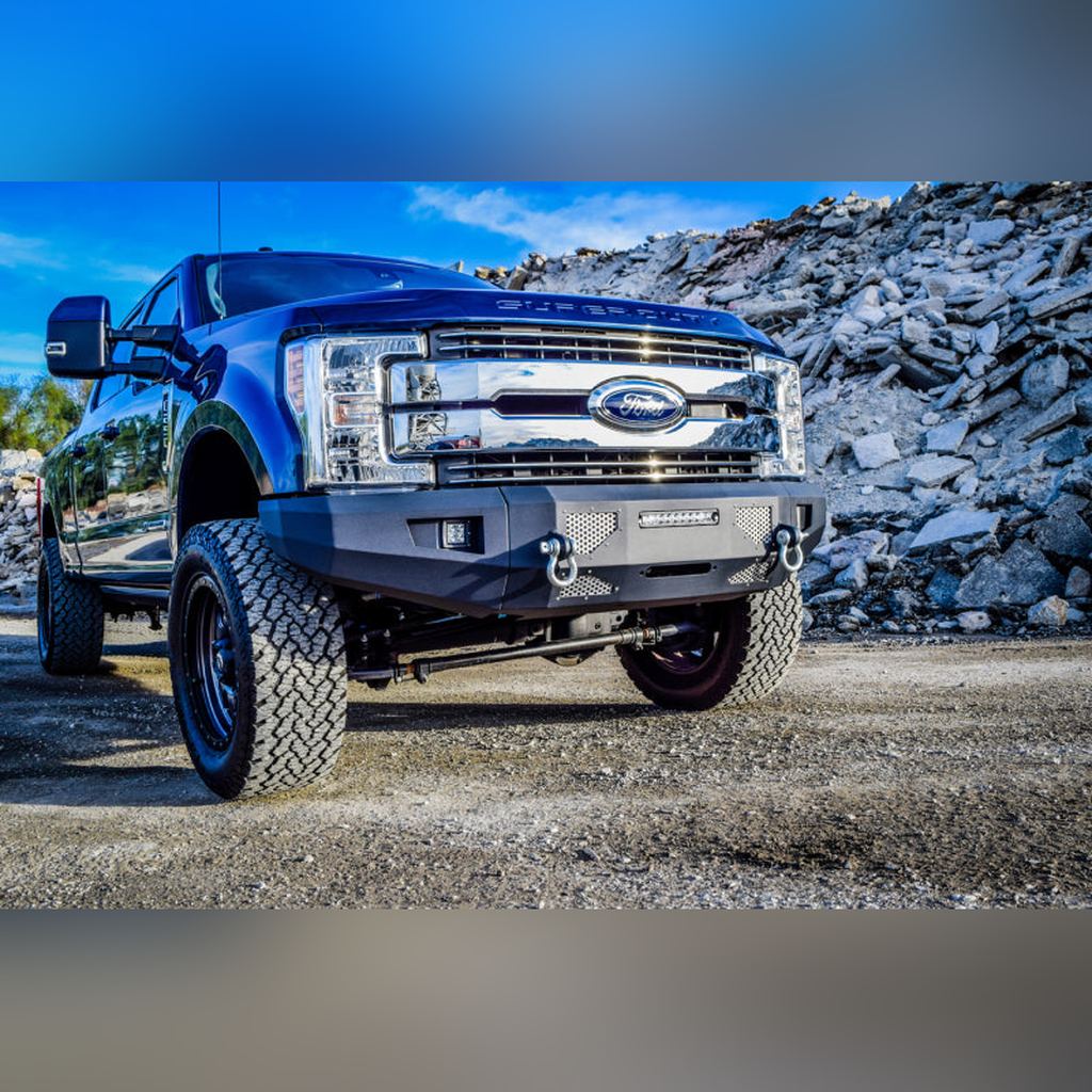 DV8 Offroad 3 - Piece Modular Front Bumper | 2017 - 2021 Ford F250 Super Duty - Stateside Performance - Bumpers - Steel - DV8 Offroad - DV8 Offroad 3 - Piece Modular Front Bumper | 2017 - 2021 Ford F250 Super Duty