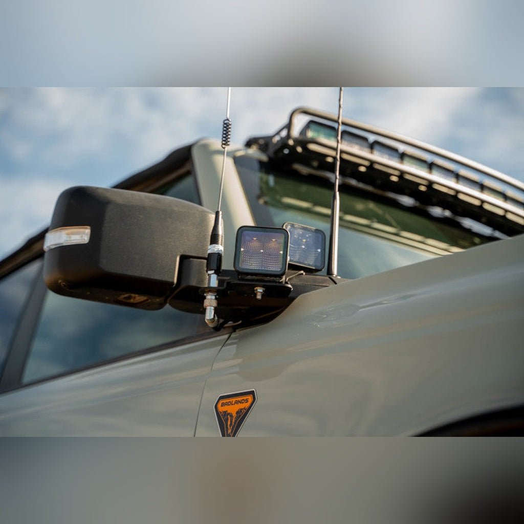DV8 Offroad A - Pillar Dual Light Pod Drop Mounts | 2021 - 2026 Ford Bronco - Stateside Performance - Light Mounts - DV8 Offroad - DV8 Offroad A - Pillar Dual Light Pod Drop Mounts | 2021 - 2026 Ford Bronco