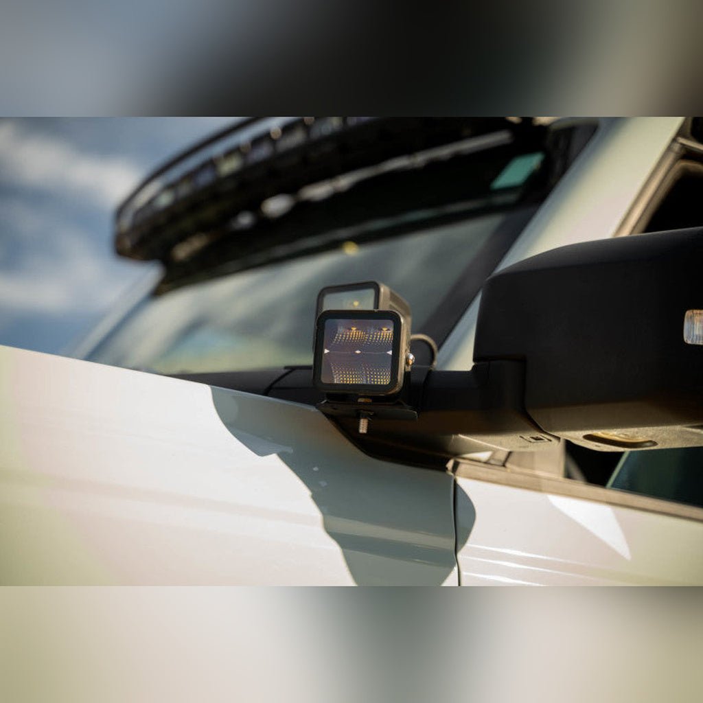 DV8 Offroad A - Pillar Dual Light Pod Drop Mounts | 2021 - 2026 Ford Bronco - Stateside Performance - Light Mounts - DV8 Offroad - DV8 Offroad A - Pillar Dual Light Pod Drop Mounts | 2021 - 2026 Ford Bronco