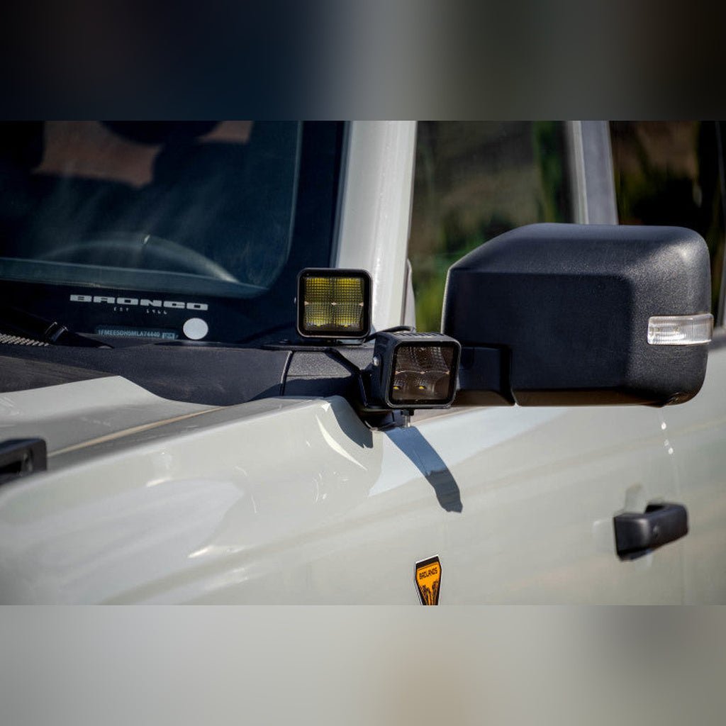 DV8 Offroad A - Pillar Dual Light Pod Drop Mounts | 2021 - 2026 Ford Bronco - Stateside Performance - Light Mounts - DV8 Offroad - DV8 Offroad A - Pillar Dual Light Pod Drop Mounts | 2021 - 2026 Ford Bronco