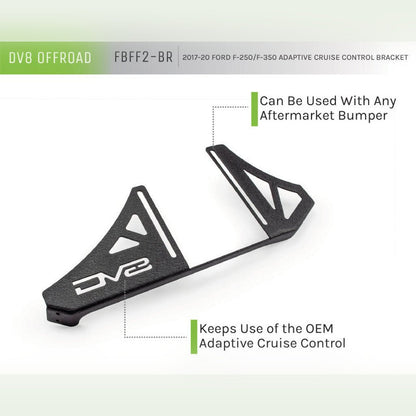 DV8 Offroad Adaptive Cruise Control Relocation Bracket | 2017 - 2021 Ford F350 Super Duty - Stateside Performance - Brackets - DV8 Offroad - DV8 Offroad Adaptive Cruise Control Relocation Bracket | 2017 - 2021 Ford F350 Super Duty