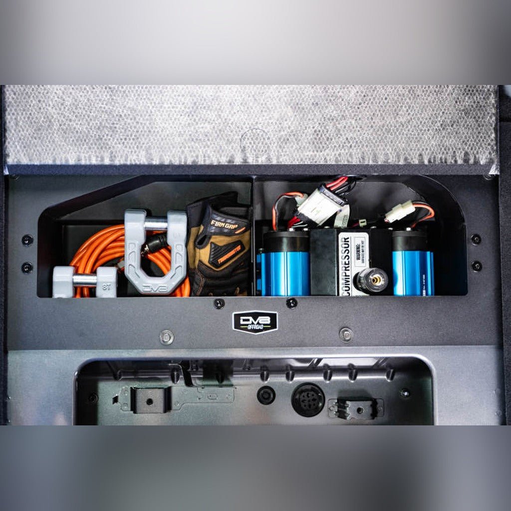 DV8 Offroad Air Compressor Mount & Storage Box | 2021 - 2025 Ford Bronco - Stateside Performance - Air Compressors - DV8 Offroad - DV8 Offroad Air Compressor Mount & Storage Box | 2021 - 2025 Ford Bronco