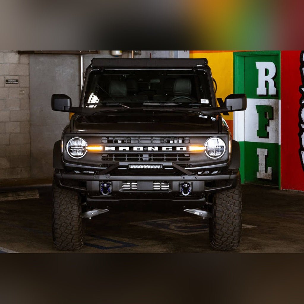 DV8 Offroad Bull Bar for Factory Modular Front Bumper | 2021 - 2026 Ford Bronco - Stateside Performance - Bumpers - Steel - DV8 Offroad - DV8 Offroad Bull Bar for Factory Modular Front Bumper | 2021 - 2026 Ford Bronco