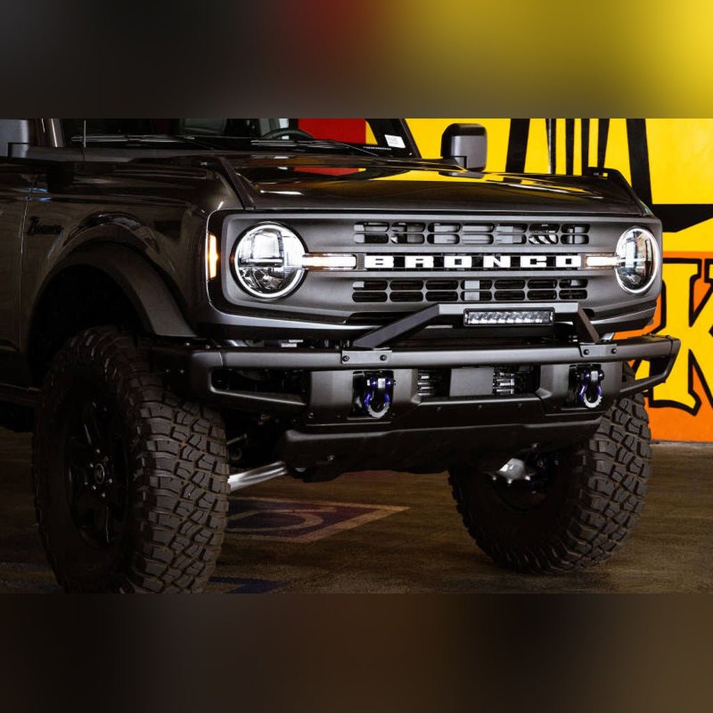 DV8 Offroad Bull Bar for Factory Modular Front Bumper | 2021 - 2026 Ford Bronco - Stateside Performance - Bumpers - Steel - DV8 Offroad - DV8 Offroad Bull Bar for Factory Modular Front Bumper | 2021 - 2026 Ford Bronco