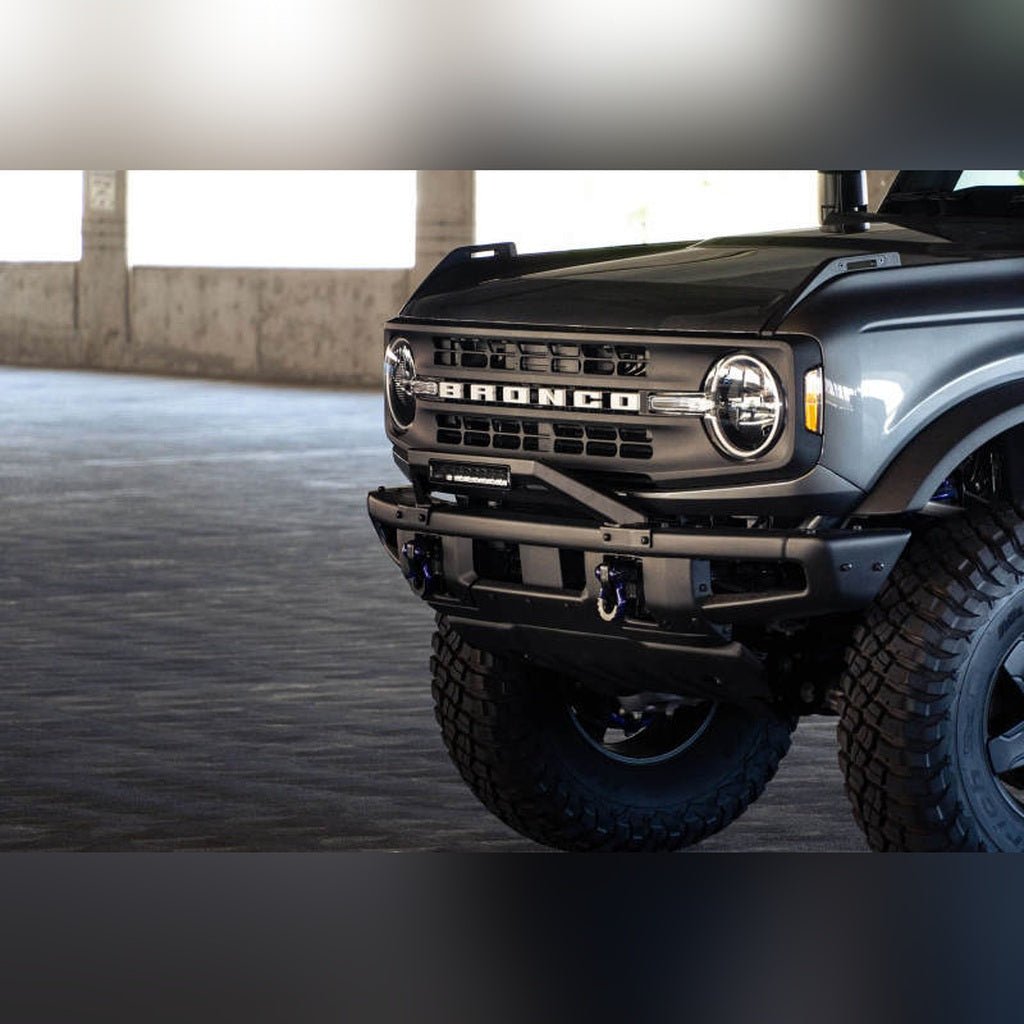 DV8 Offroad Bull Bar for Factory Modular Front Bumper | 2021 - 2026 Ford Bronco - Stateside Performance - Bumpers - Steel - DV8 Offroad - DV8 Offroad Bull Bar for Factory Modular Front Bumper | 2021 - 2026 Ford Bronco