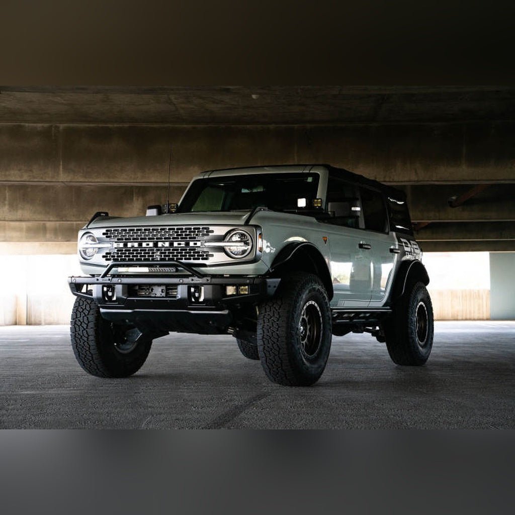DV8 Offroad Factory Bumper Bull Bar - Black | 2021 - 2026 Ford Bronco - Stateside Performance - Light Mounts - DV8 Offroad - DV8 Offroad Factory Bumper Bull Bar - Black | 2021 - 2026 Ford Bronco