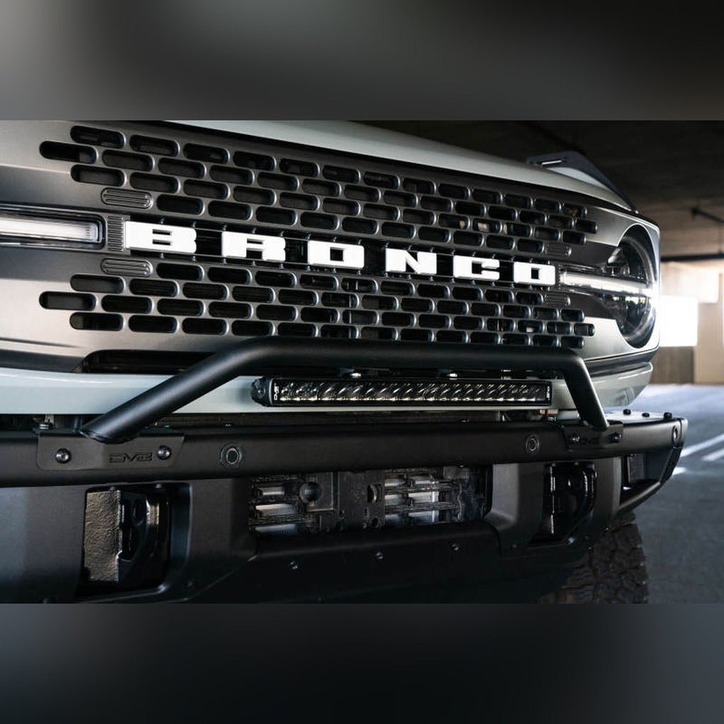 DV8 Offroad Factory Bumper Bull Bar - Black | 2021 - 2026 Ford Bronco - Stateside Performance - Light Mounts - DV8 Offroad - DV8 Offroad Factory Bumper Bull Bar - Black | 2021 - 2026 Ford Bronco