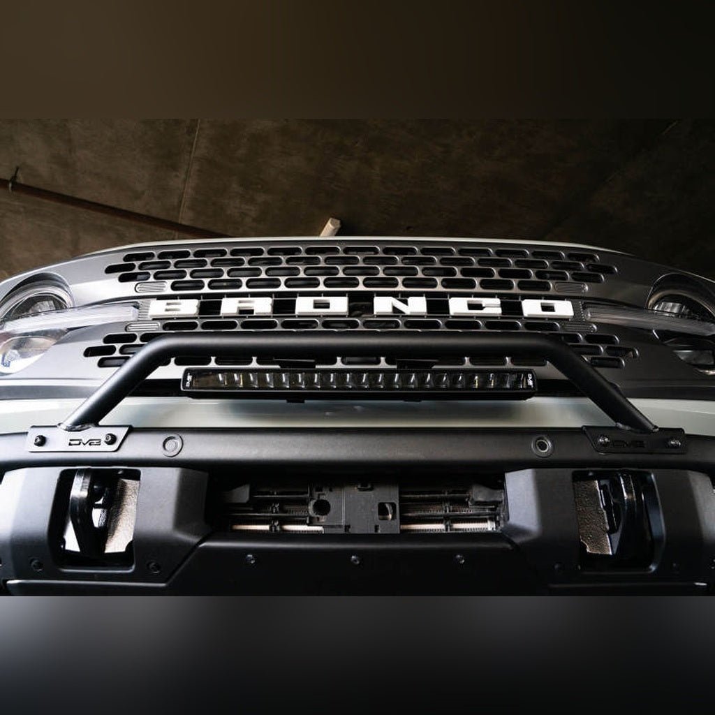 DV8 Offroad Factory Bumper Bull Bar - Black | 2021 - 2026 Ford Bronco - Stateside Performance - Light Mounts - DV8 Offroad - DV8 Offroad Factory Bumper Bull Bar - Black | 2021 - 2026 Ford Bronco