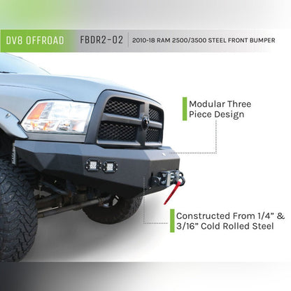 DV8 Offroad Front Bumper | 2010 Dodge Ram 3500 - Stateside Performance - Bumpers - Steel - DV8 Offroad - DV8 Offroad Front Bumper | 2010 Dodge Ram 3500