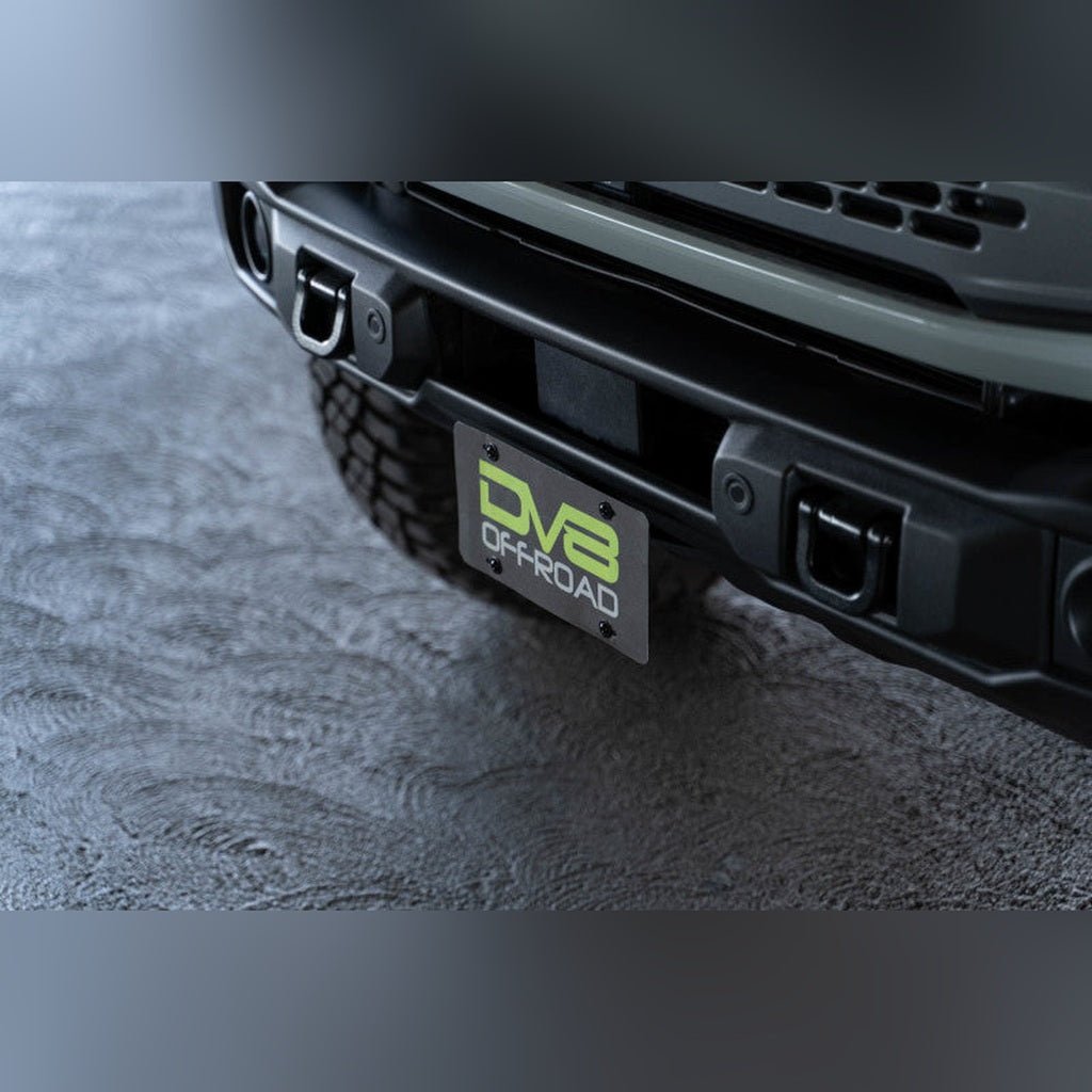 DV8 Offroad Front License Plate Mount | 2021 - 2026 Ford Bronco - Stateside Performance - License Plate Relocation - DV8 Offroad - DV8 Offroad Front License Plate Mount | 2021 - 2026 Ford Bronco