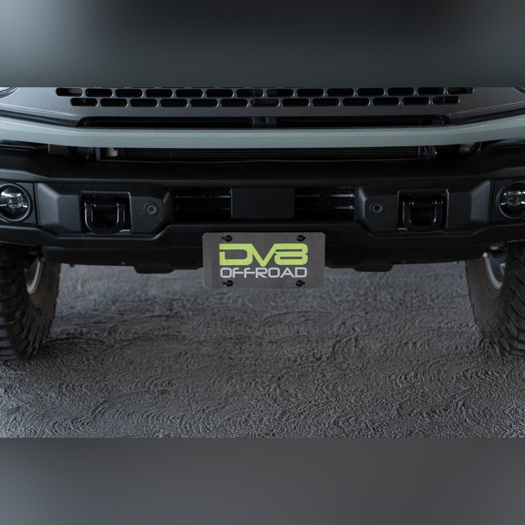 DV8 Offroad Front License Plate Mount | 2021 - 2026 Ford Bronco - Stateside Performance - License Plate Relocation - DV8 Offroad - DV8 Offroad Front License Plate Mount | 2021 - 2026 Ford Bronco