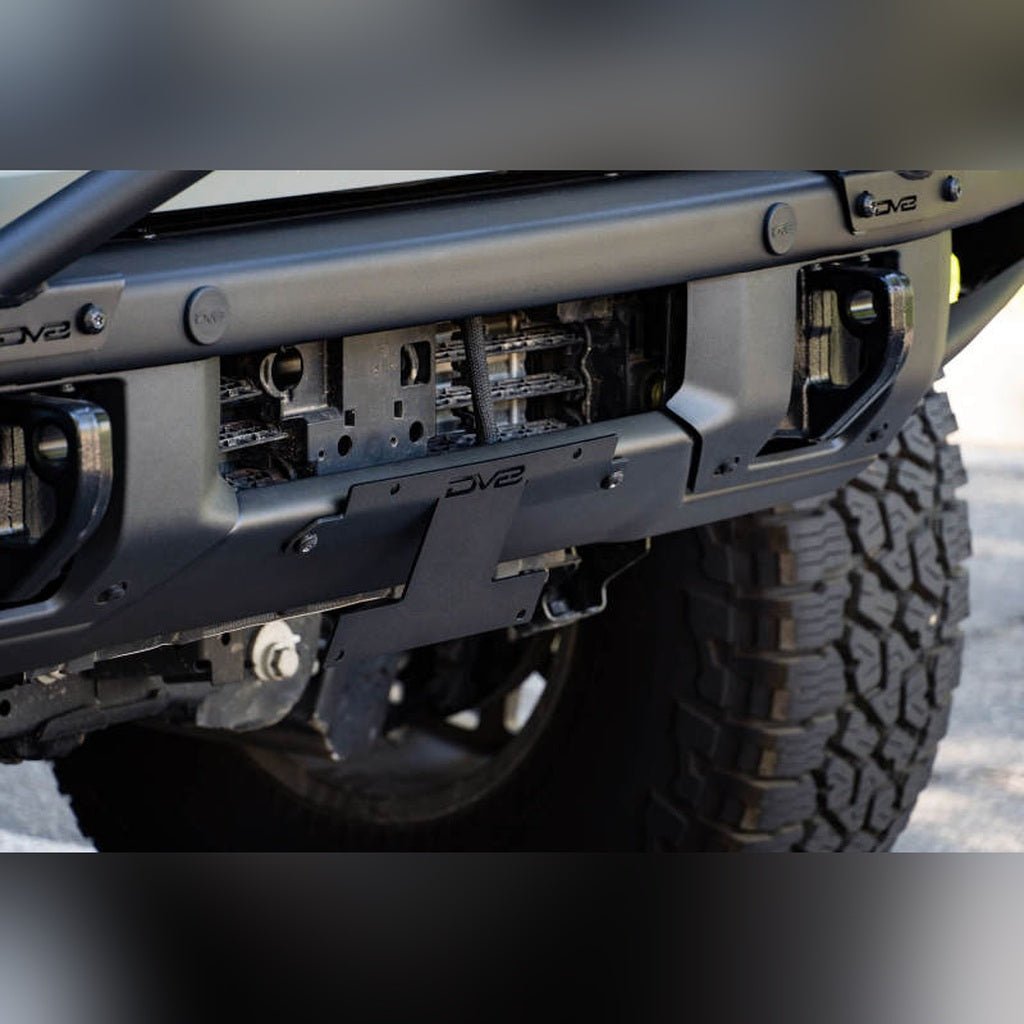 DV8 Offroad Front License Plate Relocation Bracket | 2021 - 2026 Ford Bronco - Stateside Performance - License Plate Relocation - DV8 Offroad - DV8 Offroad Front License Plate Relocation Bracket | 2021 - 2026 Ford Bronco