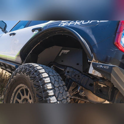 DV8 Offroad Rear Aluminum Inner Fenders - Black | 2021-2025 Ford Bronco - Stateside Performance - Wheel Well Liners - DV8 Offroad - DV8 Offroad Rear Aluminum Inner Fenders - Black | 2021-2025 Ford Bronco