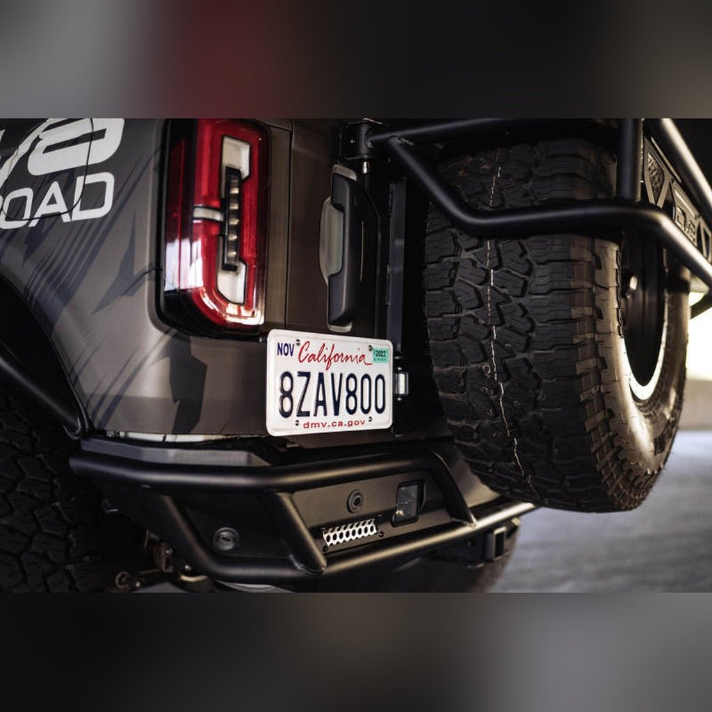 DV8 Offroad Rear License Plate Relocation Bracket | 2021 - 2026 Ford Bronco - Stateside Performance - License Plate Relocation - DV8 Offroad - DV8 Offroad Rear License Plate Relocation Bracket | 2021 - 2026 Ford Bronco
