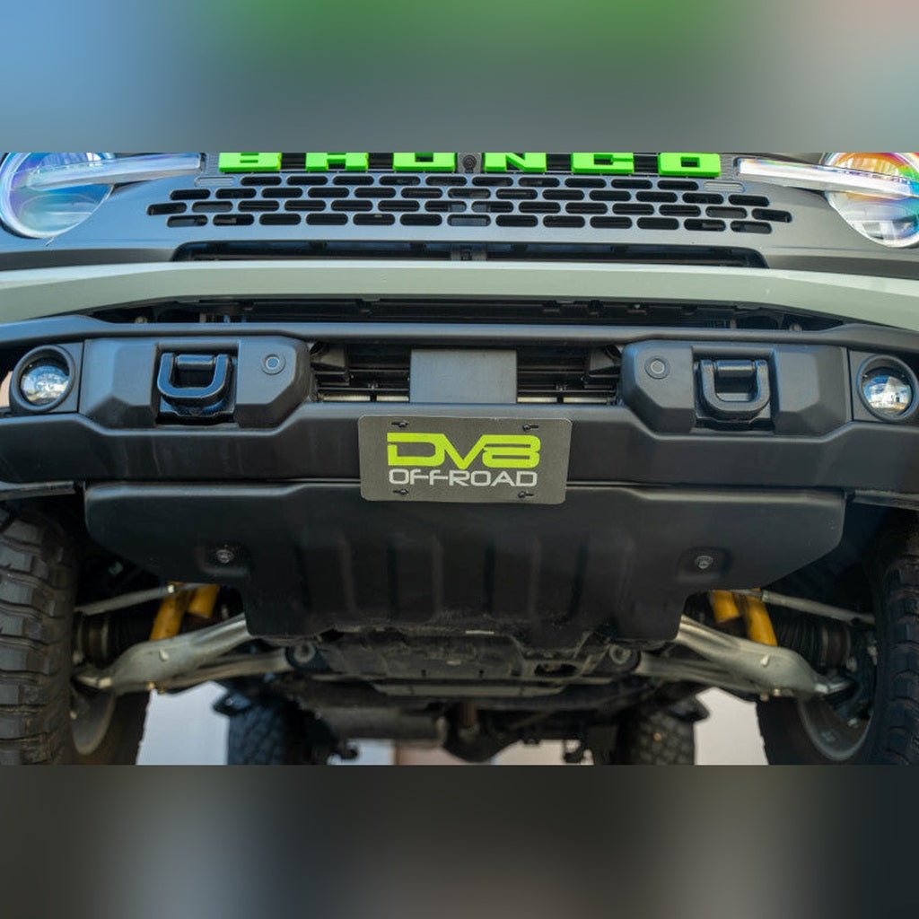 DV8 Offroad Slanted Front License Plate Mount | 2021 - 2026 Ford Bronco - Stateside Performance - Uncategorized - DV8 Offroad - DV8 Offroad Slanted Front License Plate Mount | 2021 - 2026 Ford Bronco