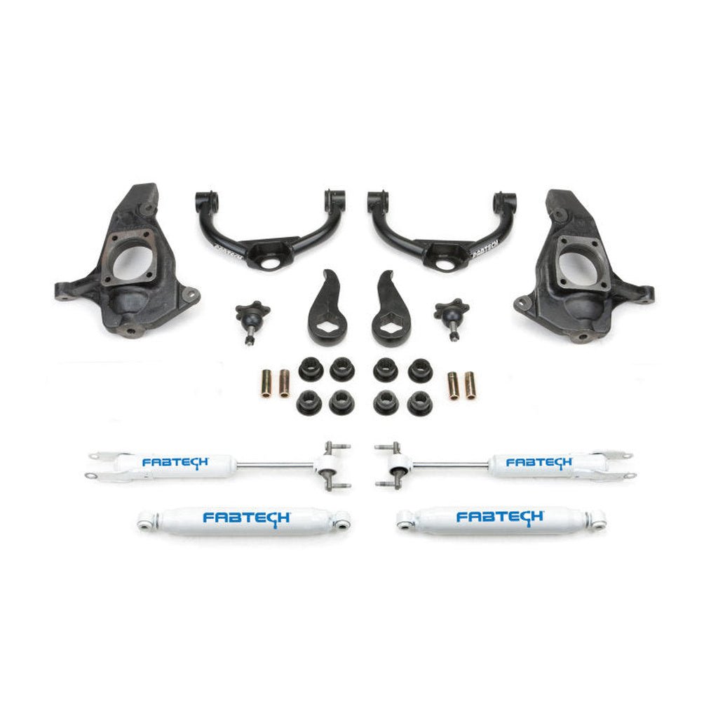 Fabtech Ultimate System 4 in Suspension Lift Kit w/ Performance Shocks | 2011-2014 Chevy Silverado 3500HD - Stateside Performance - Lift Kits - Fabtech - Fabtech Ultimate System 4 in Suspension Lift Kit w/ Performance Shocks | 2011-2014 Chevy Silverado 3500HD