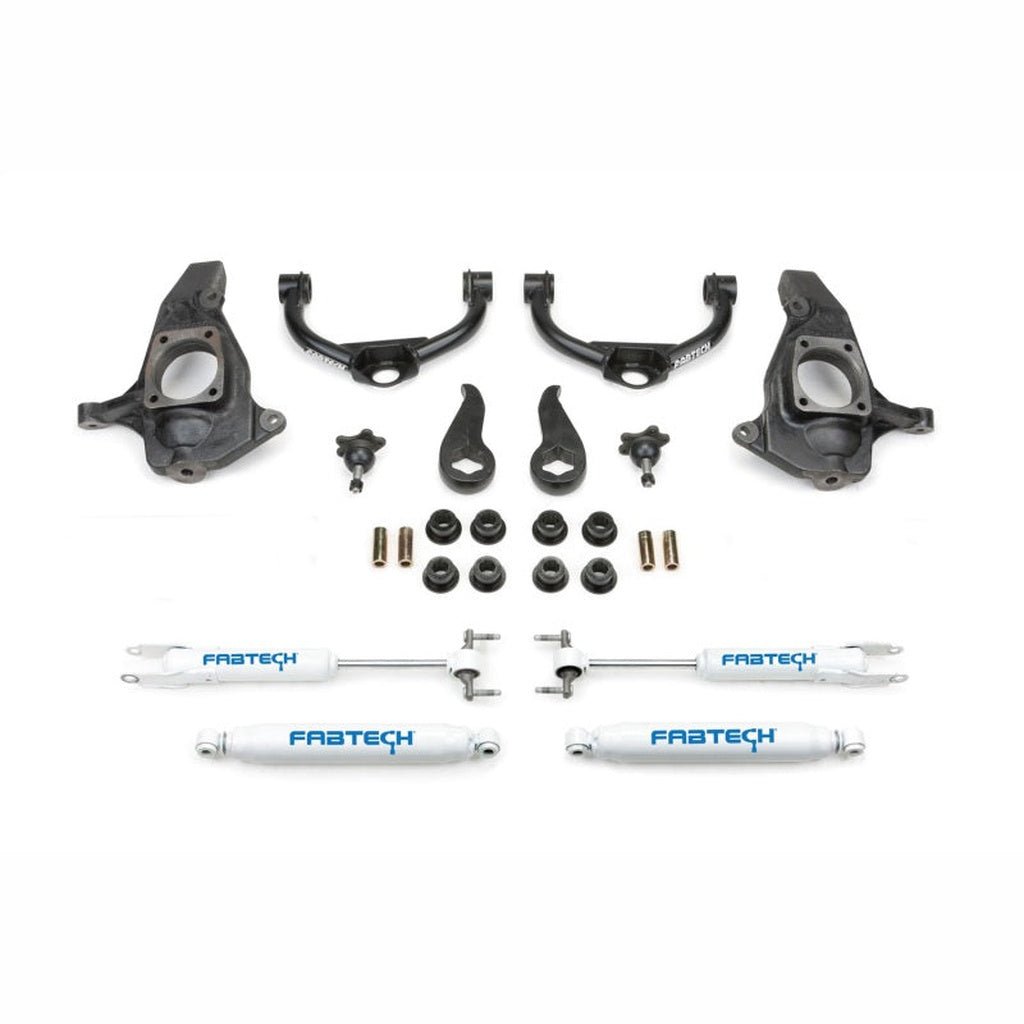 Fabtech Ultimate System 4 in Suspension Lift Kit w/ Performance Shocks | 2011-2014 GMC Sierra 2500HD - Stateside Performance - Lift Kits - Fabtech - Fabtech Ultimate System 4 in Suspension Lift Kit w/ Performance Shocks | 2011-2014 GMC Sierra 2500HD