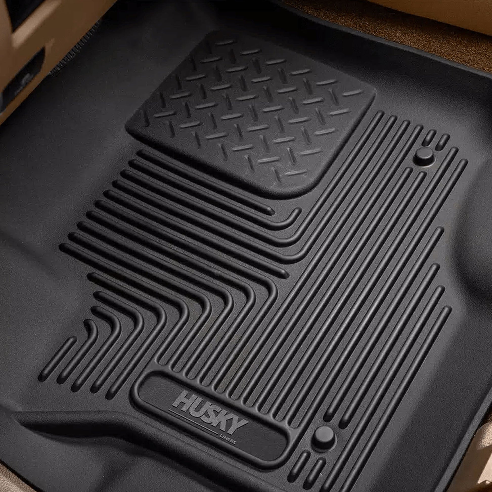 Husky Liners Cab X - Act Contour Front & 2nd Row Seat Floor Liners - Black | 2021 - 2025 Ford F150 - Stateside Performance - Floor Mats/Liners - Husky Liners - Husky Liners Cab X - Act Contour Front & 2nd Row Seat Floor Liners - Black | 2021 - 2025 Ford F150