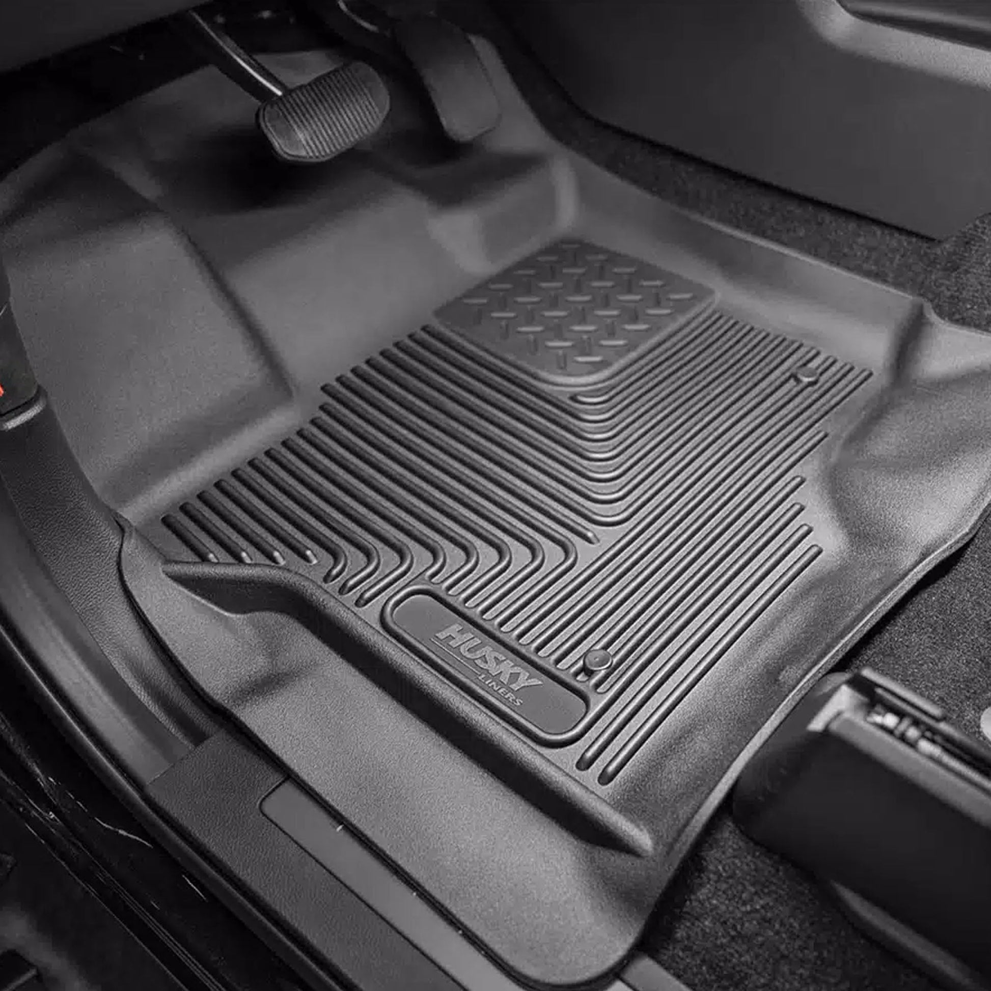 Husky Liners Cab X - Act Contour Front & 2nd Row Seat Floor Liners - Black | 2021 - 2025 Ford F150 - Stateside Performance - Floor Mats/Liners - Husky Liners - Husky Liners Cab X - Act Contour Front & 2nd Row Seat Floor Liners - Black | 2021 - 2025 Ford F150