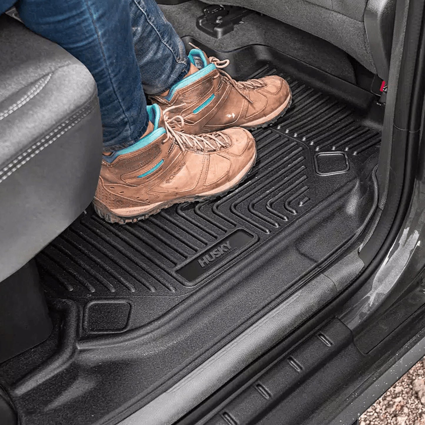 Husky Liners Cab X - Act Contour Front & 2nd Row Seat Floor Liners - Black | 2021 - 2025 Ford F150 - Stateside Performance - Floor Mats/Liners - Husky Liners - Husky Liners Cab X - Act Contour Front & 2nd Row Seat Floor Liners - Black | 2021 - 2025 Ford F150