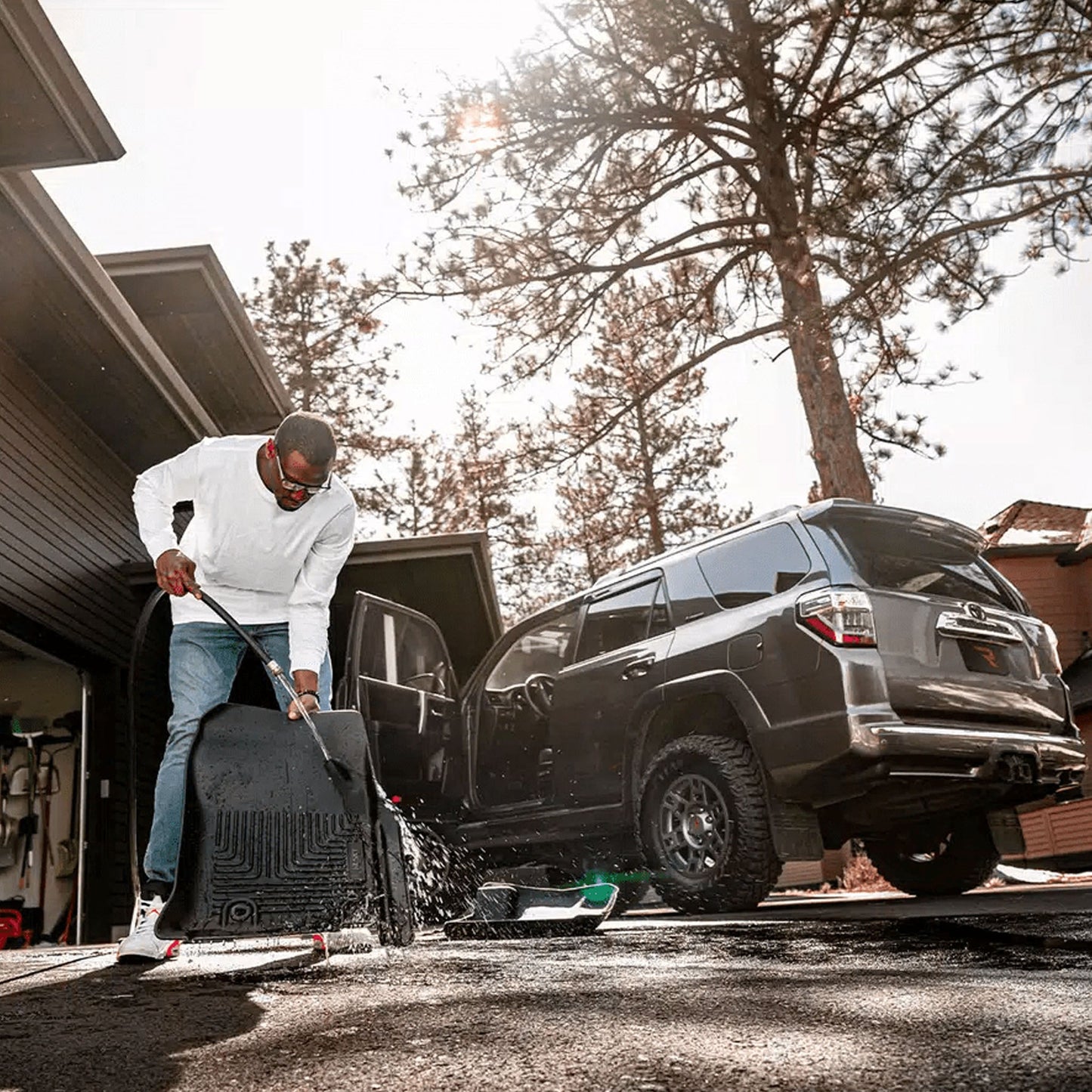 Husky Liners Cab X - Act Contour Front & 2nd Row Seat Floor Liners - Black | 2021 - 2025 Ford F150 - Stateside Performance - Floor Mats/Liners - Husky Liners - Husky Liners Cab X - Act Contour Front & 2nd Row Seat Floor Liners - Black | 2021 - 2025 Ford F150