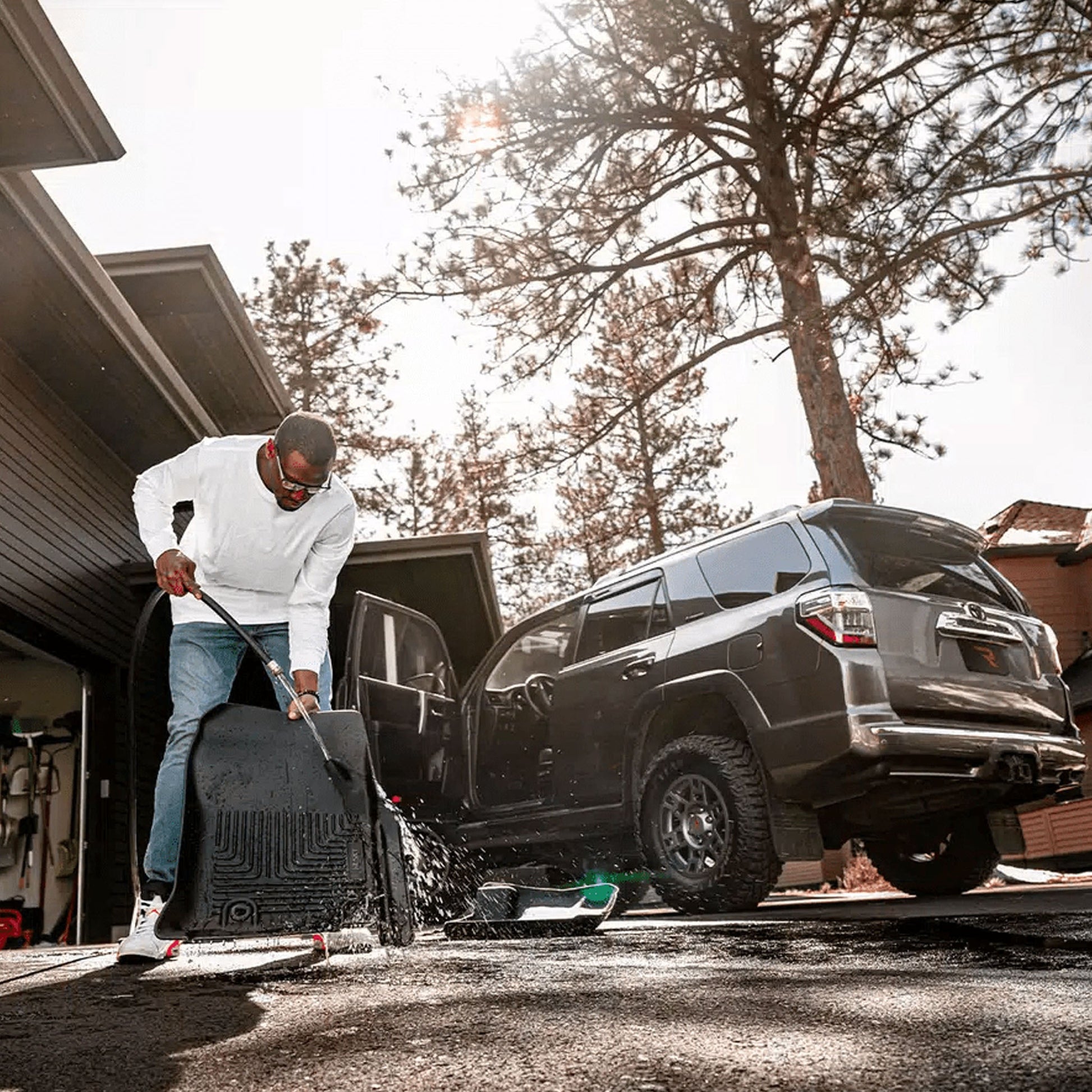 Husky Liners Cab X - Act Contour Front & 2nd Row Seat Floor Liners - Black | 2021 - 2025 Ford F150 - Stateside Performance - Floor Mats/Liners - Husky Liners - Husky Liners Cab X - Act Contour Front & 2nd Row Seat Floor Liners - Black | 2021 - 2025 Ford F150
