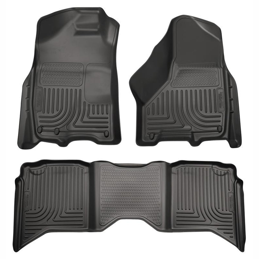 Husky Liners WeatherBeater Floor Liners - Black | 2011-2018 Ram 3500 - Stateside Performance - Floor Mats - Rubber - Husky Liners - Husky Liners WeatherBeater Floor Liners - Black | 2011-2018 Ram 3500