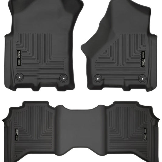Husky Liners Weatherbeater Front & 2nd Seat Floor Liners - Black | 2019 - 2024 Ram 2500 - Stateside Performance - Floor Mats - Rubber - Husky Liners - Husky Liners Weatherbeater Front & 2nd Seat Floor Liners - Black | 2019 - 2024 Ram 2500