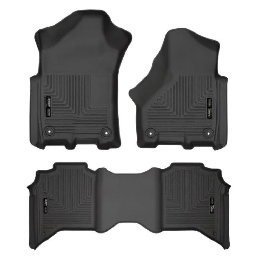 Husky Liners Weatherbeater Front & 2nd Seat Floor Liners - Black | 2019 - 2024 Ram 2500 - Stateside Performance - Floor Mats - Rubber - Husky Liners - Husky Liners Weatherbeater Front & 2nd Seat Floor Liners - Black | 2019 - 2024 Ram 2500