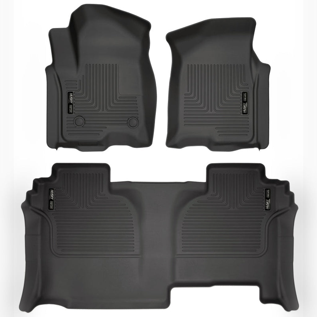 Husky Liners Weatherbeater Front & 2nd Seat Floor Liners - Black | 2019 - 2026 Chevy Silverado 1500 - Stateside Performance - Floor Mats - Rubber - Husky Liners - Husky Liners Weatherbeater Front & 2nd Seat Floor Liners - Black | 2019 - 2026 Chevy Silverado 1500