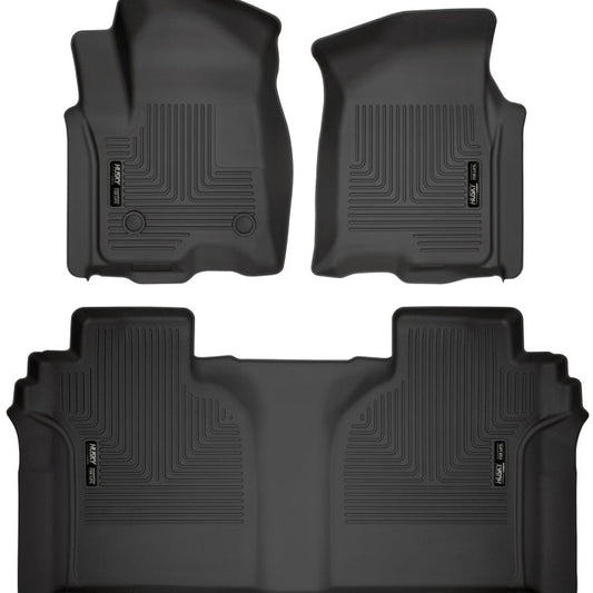 Husky Liners WeatherBeater Front & 2nd Seat Floor Liners - Black | 2019 - 2026 Chevy Silverado 1500 - Stateside Performance - Floor Mats - Rubber - Husky Liners - Husky Liners WeatherBeater Front & 2nd Seat Floor Liners - Black | 2019 - 2026 Chevy Silverado 1500