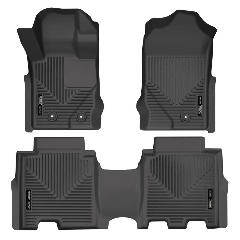 Husky Liners Weatherbeater Front & 2nd Seat Floor Liners - Black | 2021 - 2024 Ford Bronco - Stateside Performance - Floor Mats - Rubber - Husky Liners - Husky Liners Weatherbeater Front & 2nd Seat Floor Liners - Black | 2021 - 2024 Ford Bronco