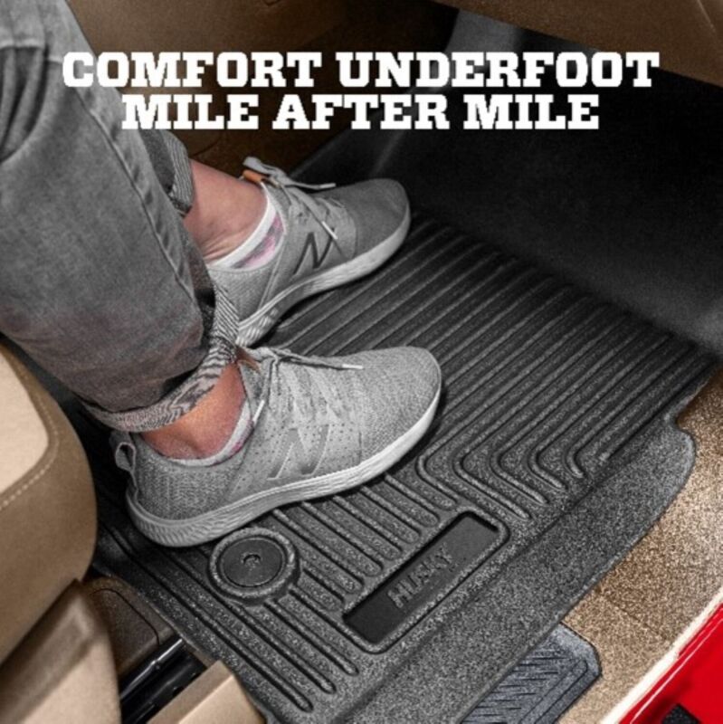 Husky Liners Weatherbeater Front & 2nd Seat Floor Liners - Black, Crew Cab | 2019-2024 Ram 1500 - Stateside Performance - Floor Mats - Rubber - Husky Liners - Husky Liners Weatherbeater Front & 2nd Seat Floor Liners - Black, Crew Cab | 2019-2024 Ram 1500