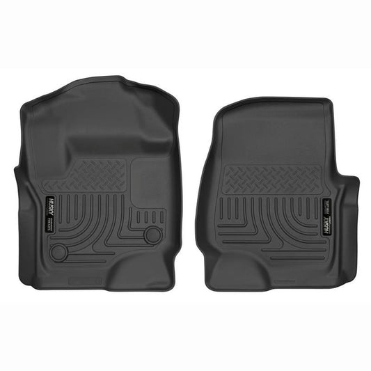 Husky Liners WeatherBeater Front Floor Liners - Black | 2017 - 2022 Ford F250 Super Duty - Stateside Performance - Floor Mats - Rubber - Husky Liners - Husky Liners WeatherBeater Front Floor Liners - Black | 2017 - 2022 Ford F250 Super Duty