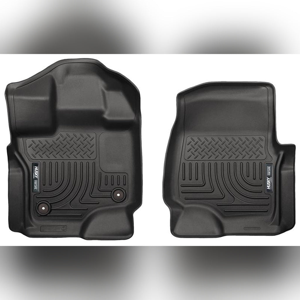 Husky Liners WeatherBeater Front Floor Liners - Black, Super/Super Crew Cab | 2021-2024 Ford F150 Raptor - Stateside Performance - Floor Mats - Rubber - Husky Liners - Husky Liners WeatherBeater Front Floor Liners - Black, Super/Super Crew Cab | 2021-2024 Ford F150 Raptor
