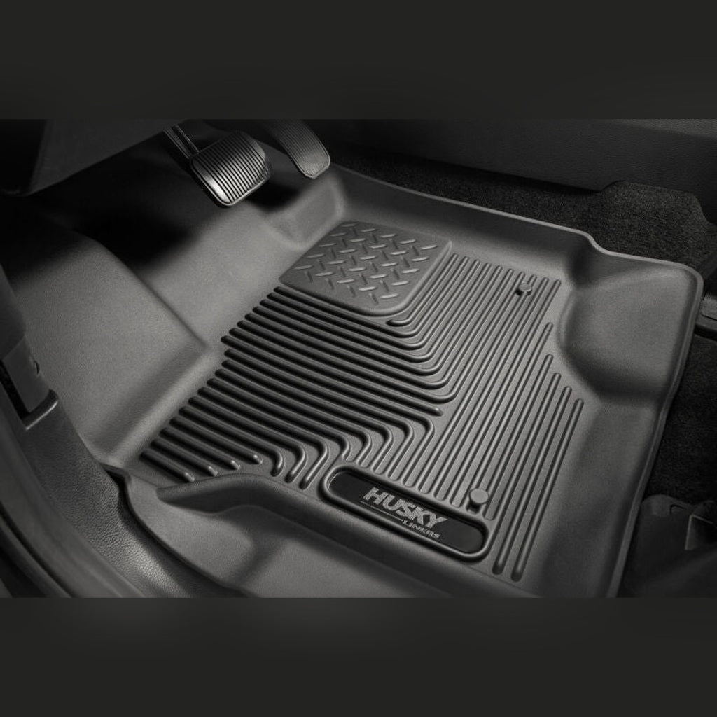 Husky Liners WeatherBeater Front Floor Liners - Black, Super/Super Crew Cab | 2022-2025 Ford F150 Lightning - Stateside Performance - Floor Mats - Rubber - Husky Liners - Husky Liners WeatherBeater Front Floor Liners - Black, Super/Super Crew Cab | 2022-2025 Ford F150 Lightning