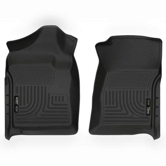 Husky Liners WeatherBeater Front Floor Liners - Regular Cab, Black | 2007-2014 GMC Sierra 3500HD - Stateside Performance - Floor Mats - Rubber - Husky Liners - Husky Liners WeatherBeater Front Floor Liners - Regular Cab, Black | 2007-2014 GMC Sierra 3500HD
