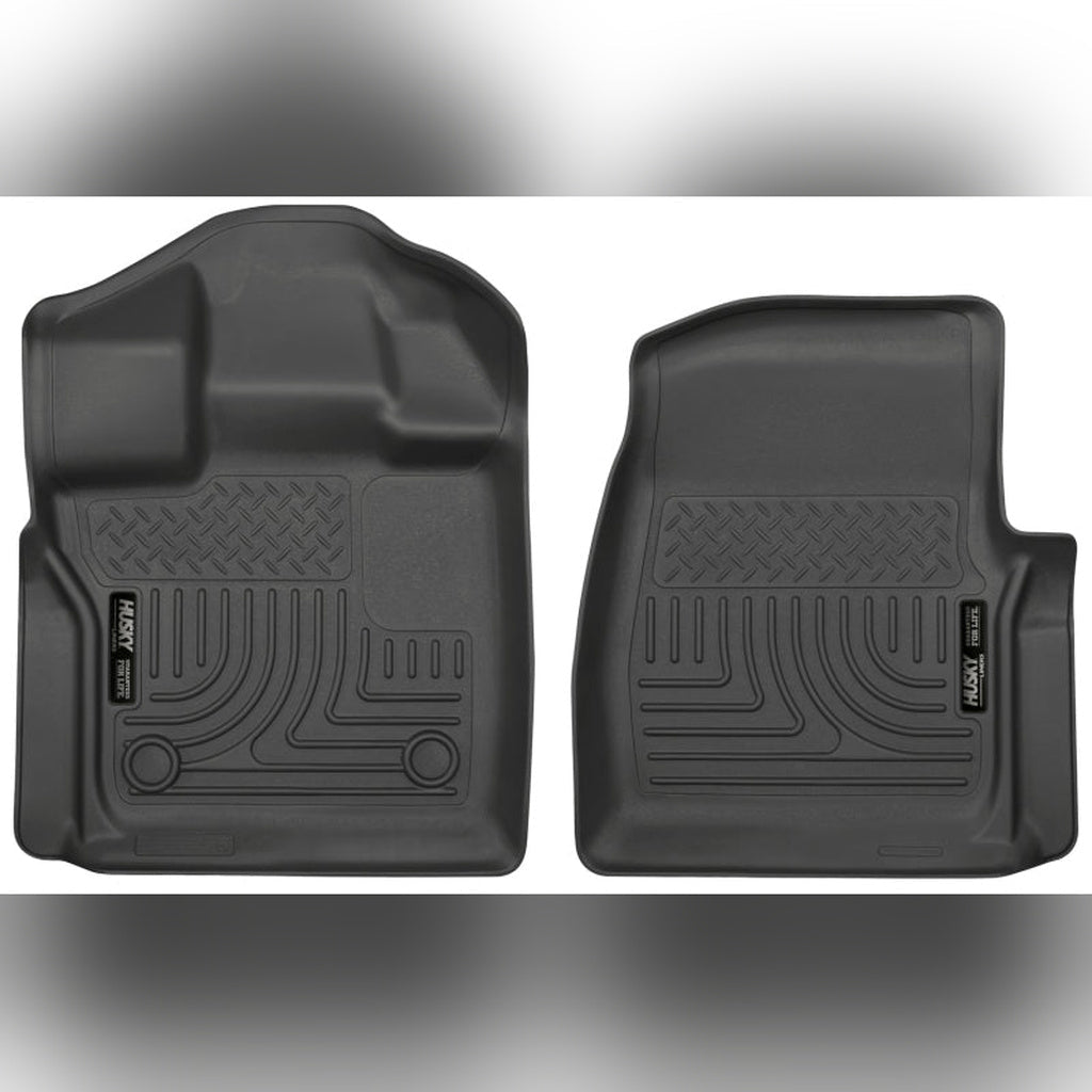 Husky Liners WeatherBeater Front Floor Liners - Standard Cab, Black | 2021-2024 Ford F150 - Stateside Performance - Floor Mats - Rubber - Husky Liners - Husky Liners WeatherBeater Front Floor Liners - Standard Cab, Black | 2021-2024 Ford F150