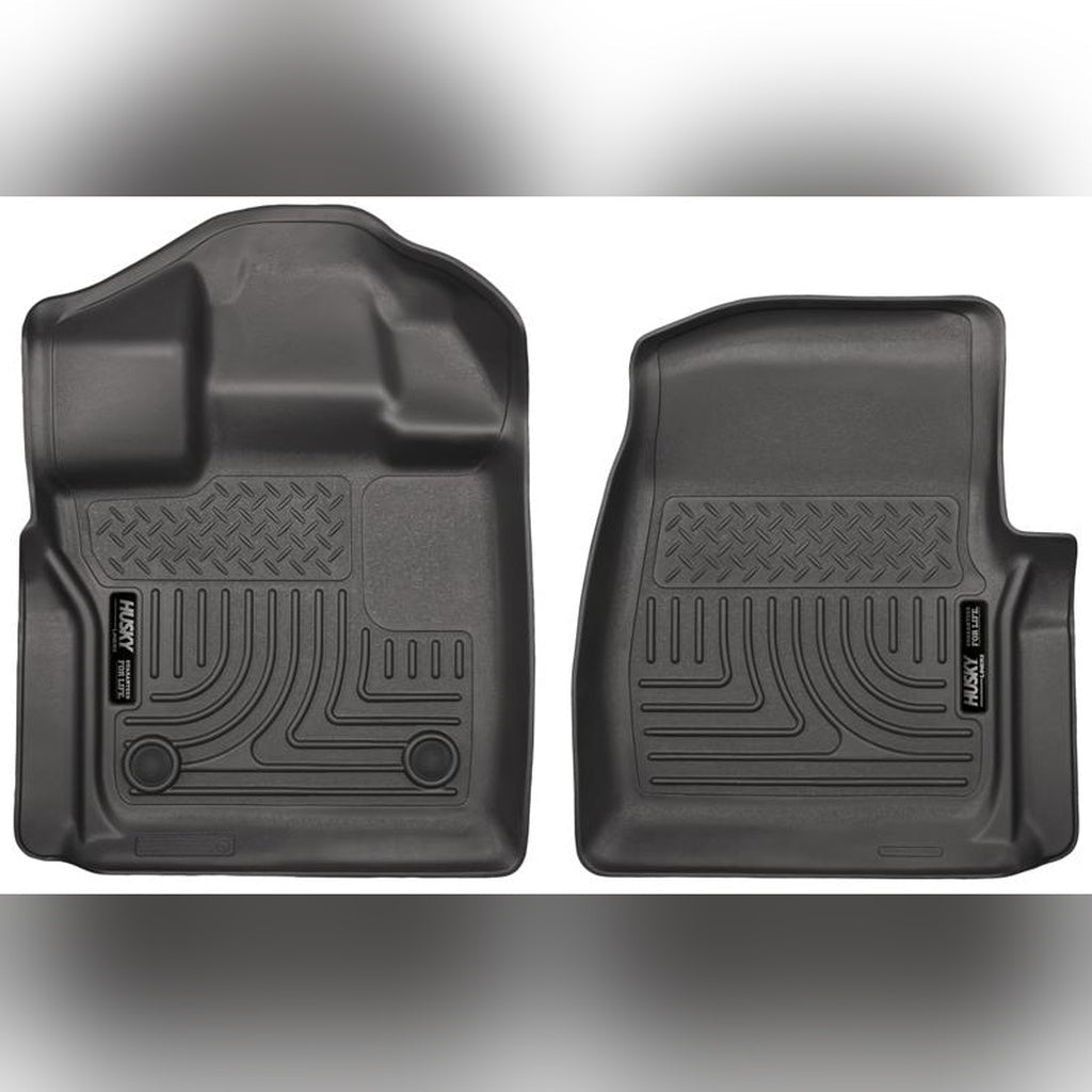Husky Liners WeatherBeater Front Floor Liners - Standard Cab, Black | 2021-2024 Ford F150 - Stateside Performance - Floor Mats - Rubber - Husky Liners - Husky Liners WeatherBeater Front Floor Liners - Standard Cab, Black | 2021-2024 Ford F150