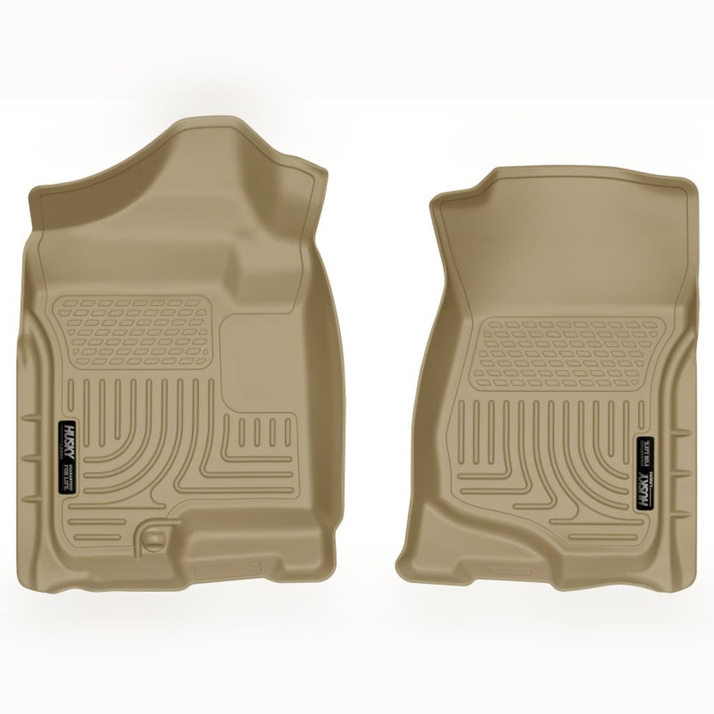 Husky Liners Weatherbeater Front Floor Liners - Tan | 2007-2014 Chevy Silverado 3500HD - Stateside Performance - Floor Mats - Rubber - Husky Liners - Husky Liners Weatherbeater Front Floor Liners - Tan | 2007-2014 Chevy Silverado 3500HD