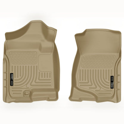 Husky Liners Weatherbeater Front Floor Liners - Tan | 2007-2014 GMC Sierra 2500HD - Stateside Performance - Floor Mats - Rubber - Husky Liners - Husky Liners Weatherbeater Front Floor Liners - Tan | 2007-2014 GMC Sierra 2500HD